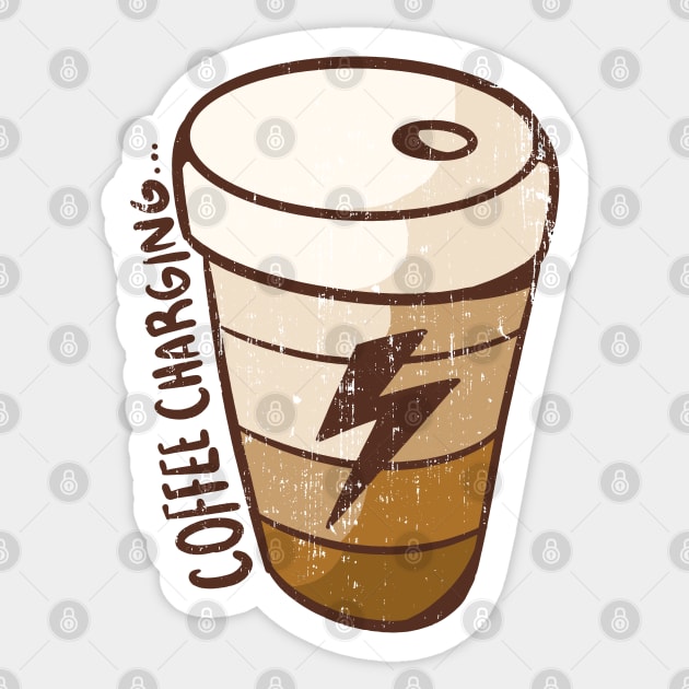 Coffee Charging Sticker by Promen Shirts